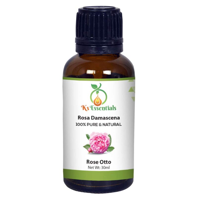 Ks Essentials Rose Otto Essential Oil (Rosa damascena) 100% Pure and Natural Oil (Undiluted) Steam Distelled (30 Ml)