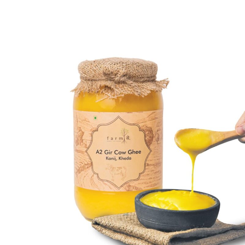 Farmse Organic A2 Cow Ghee 250ml | Pure & Natural Traditional Bilona Method | Grassfed & Cultured Ghee | 100% Desi Healthy Ghee for Cooking, Pooja