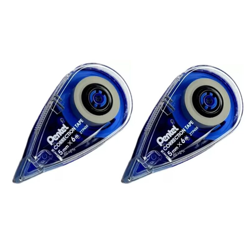Pentel ZTP405 Correction Tape 5mm x 6m - Blue color, Pack of 1