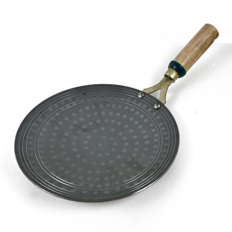 Nutlase Iron Tawa for Roti, Chapati, and Dosa - Manually Hammered Cast Iron Tawa with Smooth Handle, Durable and Versatile Iron Roti Tawa, Ideal Tava for Cooking Roti, Chapati, Tava (9.1 inch)