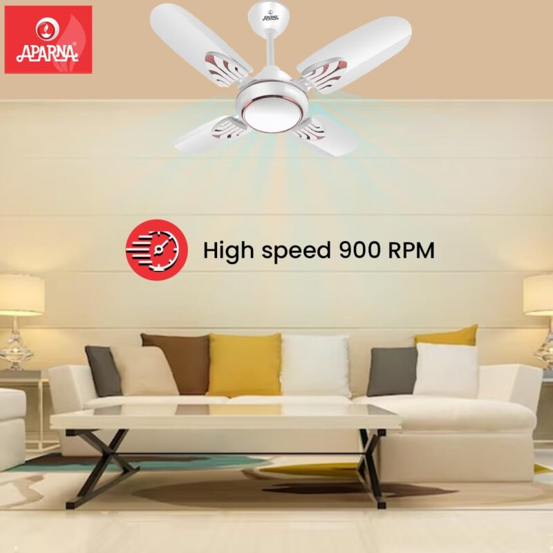 Aparna Mist 600 mm (24 inch) High-Speed Ceiling Fan (White) - Image 4
