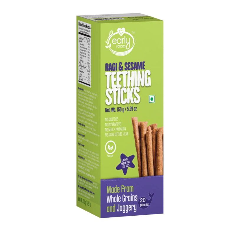 Early Foods - Ragi & Sesame Teething Sticks, 20 Pieces, 150 g