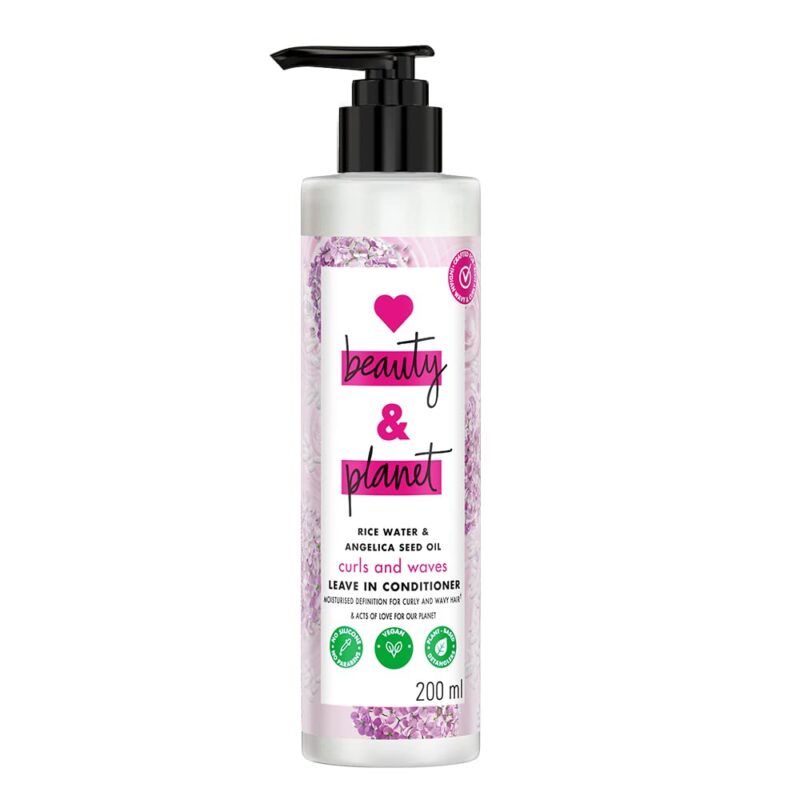 Love Beauty & Planet Love Beauty And Planet Rice Water & Angelica Seed Oil Silicone-Free Curl & Waves Leave-In|| No Parabens|| No Dyes|| Angelica Essential Oil|| Floral, 200Ml, 1 Count