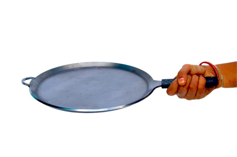 MYNAKSHA Iron Nonstick Crepe Pan/10inch Skillet Pan/Dosa Tawa Tortilla Pan/Induction Griddle Comal Pancake Pan
