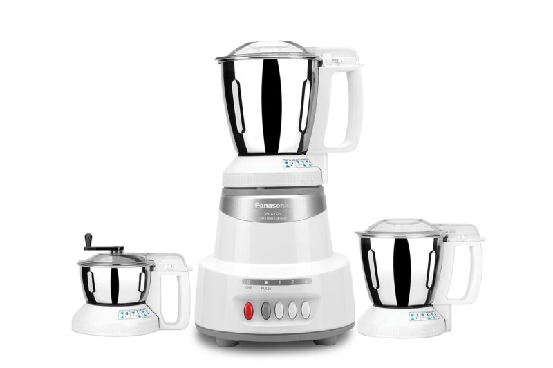 Panasonic Mixer Grinder MX-AV325 (Marble Silver) | Elements Series Powerful 1500 MMLW (Max Motor Lock Wattage) | With 3 Stainless Steel Jar (304 Grade SS) |Warranty 2 Years Product & 5 Years On Motor