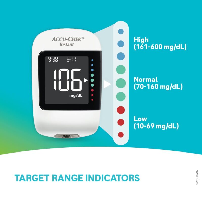 Accu-Chek Instant Blood Glucose Glucometer (with Bluetooth) with Vial of 10 Strips, 10 Lancets and a Lancing Device FREE for Accurate Blood Sugar Testing - Image 7