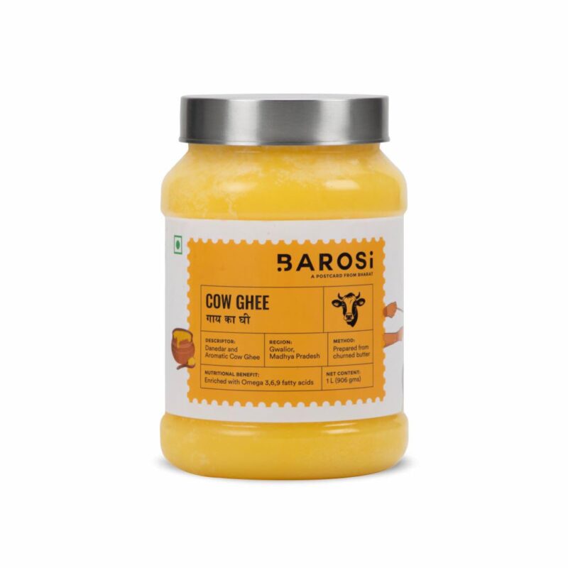 Barosi Premium Cow Ghee 1000 ml | 100% Pure | Danedar Texture | Rich In Good Fats And Antioxidants | Easy To Digest