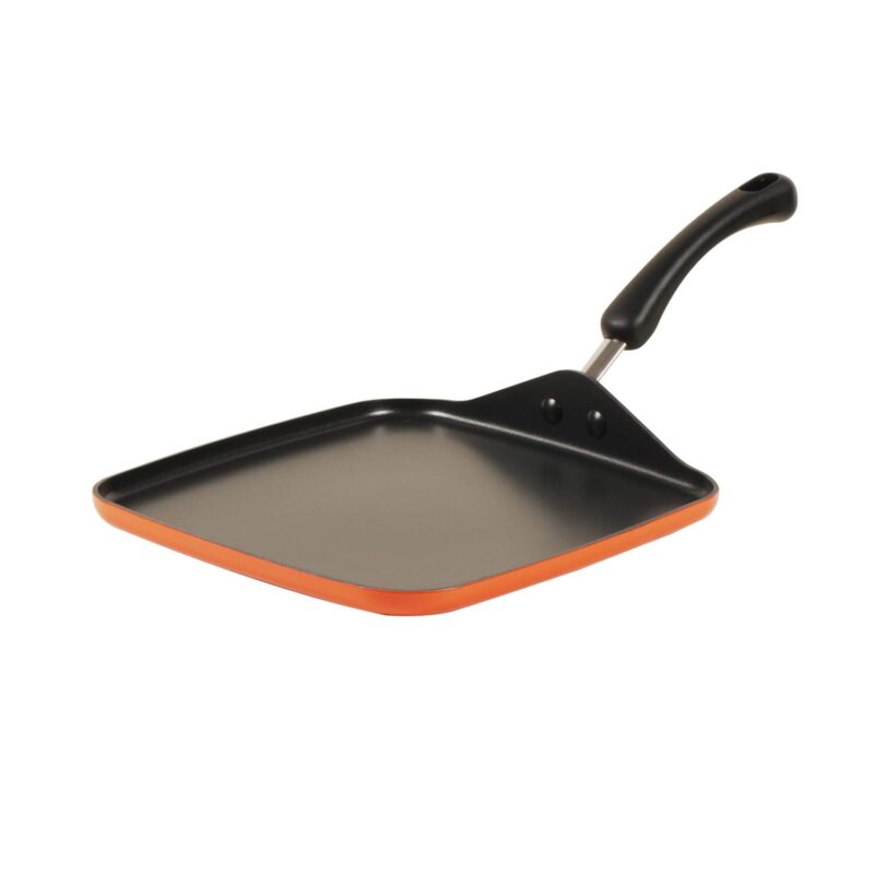 Meyer Non Stick Aluminium Square Tawa, 28 cm, Orange