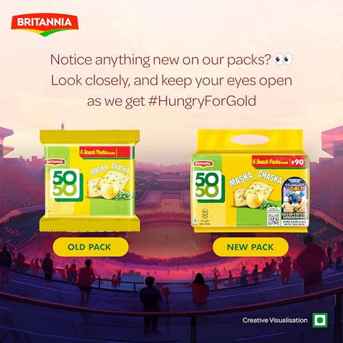 4x Britannia 50-50 Maska Chaska Biscuits, 300 g each - Pack of 4 - Image 7