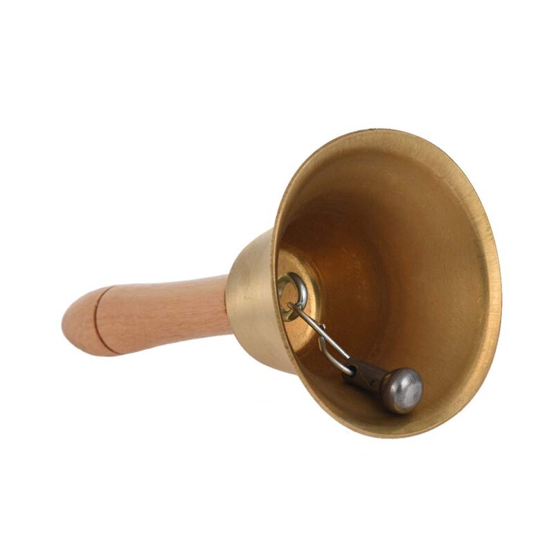 Brass Hand Bell Loud Call Bell Handbell Desk Ringbell with Wooden Handle Festival Decoration Food Line Alarm School Hotel Sercive - Image 3