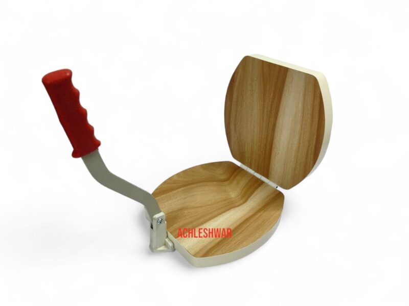 Achleshwar Wooden Manual Heavy Round Wooden Board Papad-Puri-khakhra Press Maker Plywood Machine with Iron Handle Roti Maker Press Machine with Handle for Kitchen Home (11 Inch) - Image 6