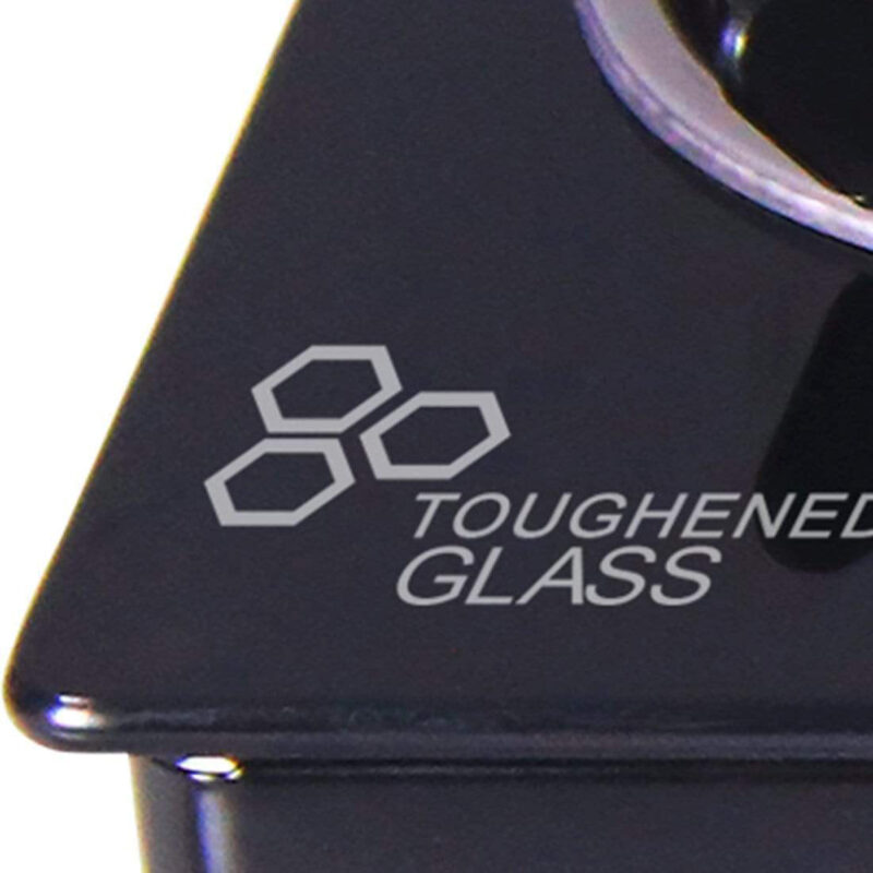 Acura 3 Burner Manual Glass Cooktop | 6mm Toughened Glass Cooktop | Stainless Steel Drip tray | Anti-Skid Legs | Large Pan support | Manual Ignition | Black steel frame | 2 Year Warranty | Black - Image 3