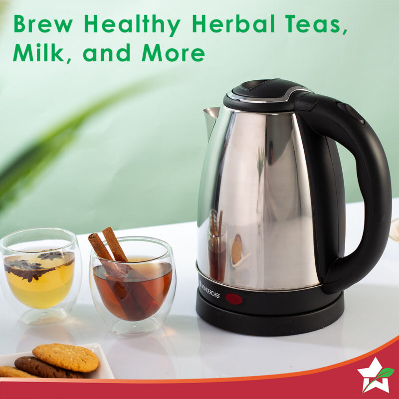 Crescent Electric Kettle, Stainless Steel Interior, Safety Locking Lid- 1.8L, 1800W, 2 Years Warranty - Image 4