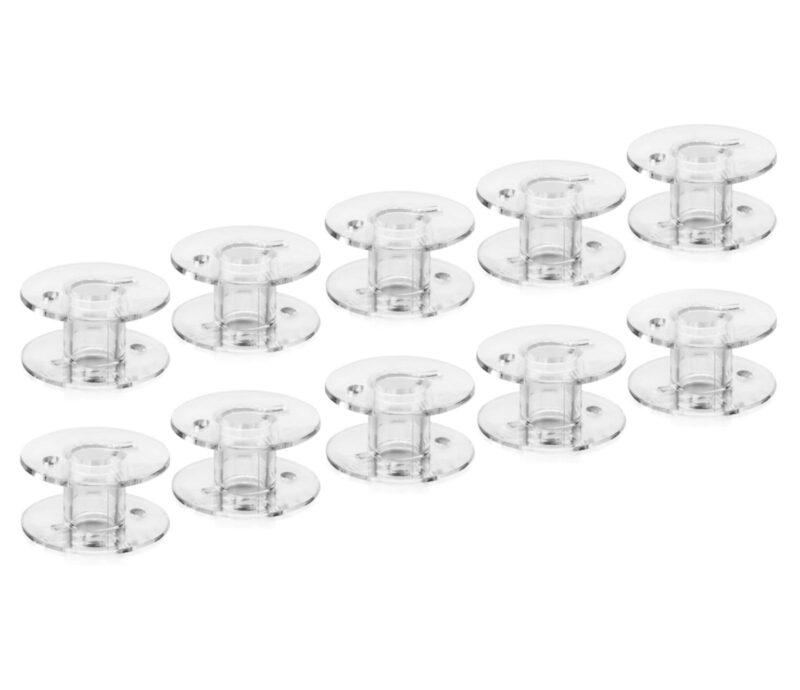 Zenith 10 Plastic Transparent Bobbins + 1 Bobbin Case for Any Automatic Sewing Machines (Singer/Usha/Brother) - Image 2
