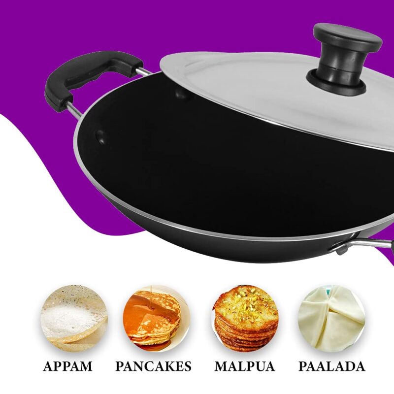 Blueberry's Nonstick Appachatty+Frying Pan 24cm Induction Base,Made in India - Image 4