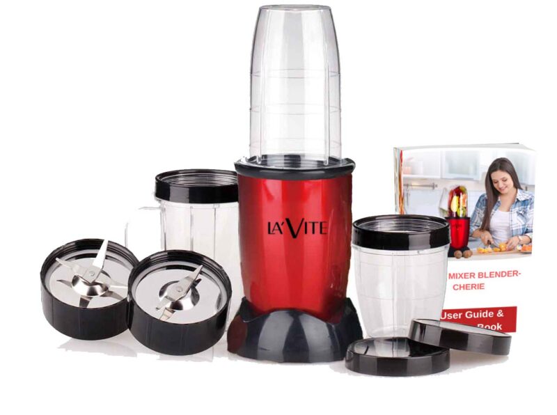 La' Forte Lavite Cherie Mixer Grinder Blender 400 W, 3 Jar (Download Free E- Recipe Book) , Red