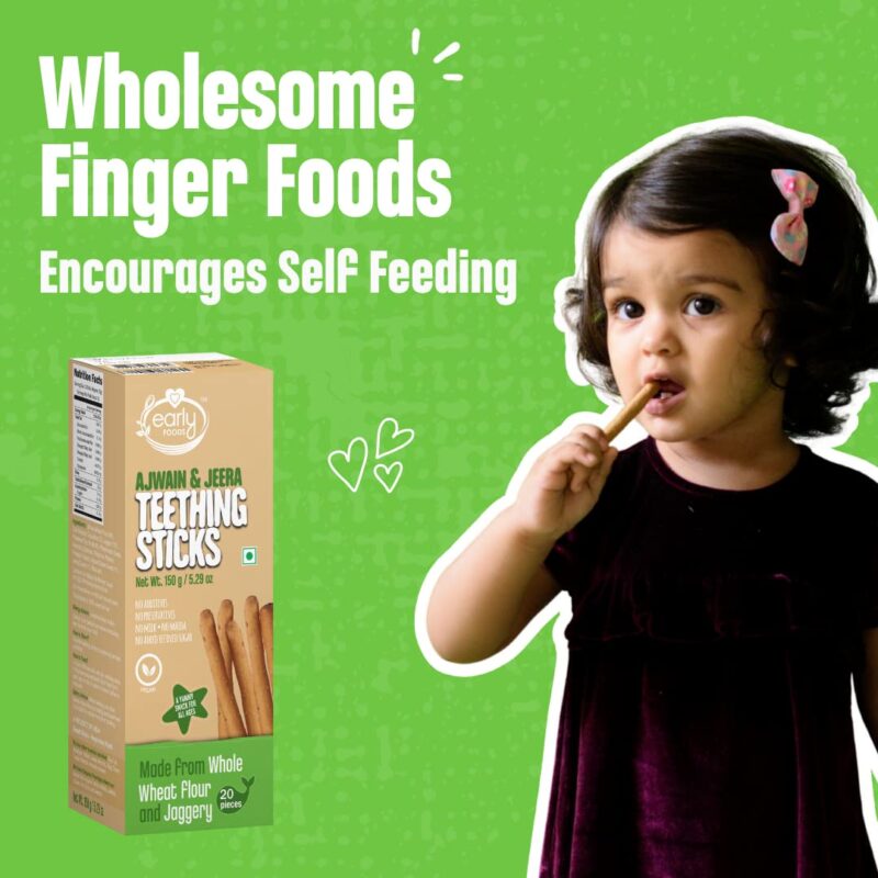 Early Foods Whole Wheat Ajwain Jaggery Teething Sticks - 150 g - Image 3