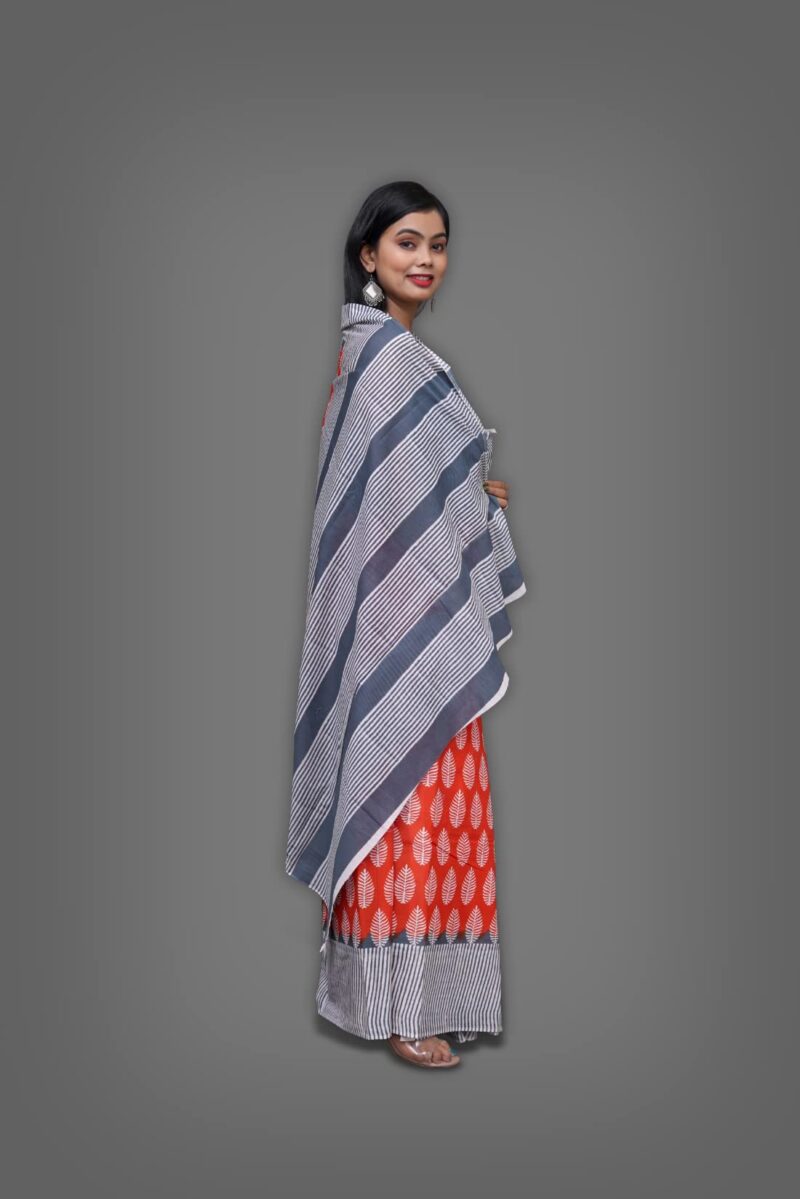ANMOL FABRICS Women's Cotton Malmal Saree | Women Stylish Sadis | Printed Runing Blouse Piece | Sari Length 5.5 meter | Blouse Piece 1 m | Unstitched Blouse Material Free_Size_SAREE-MULTI_71 - Image 2
