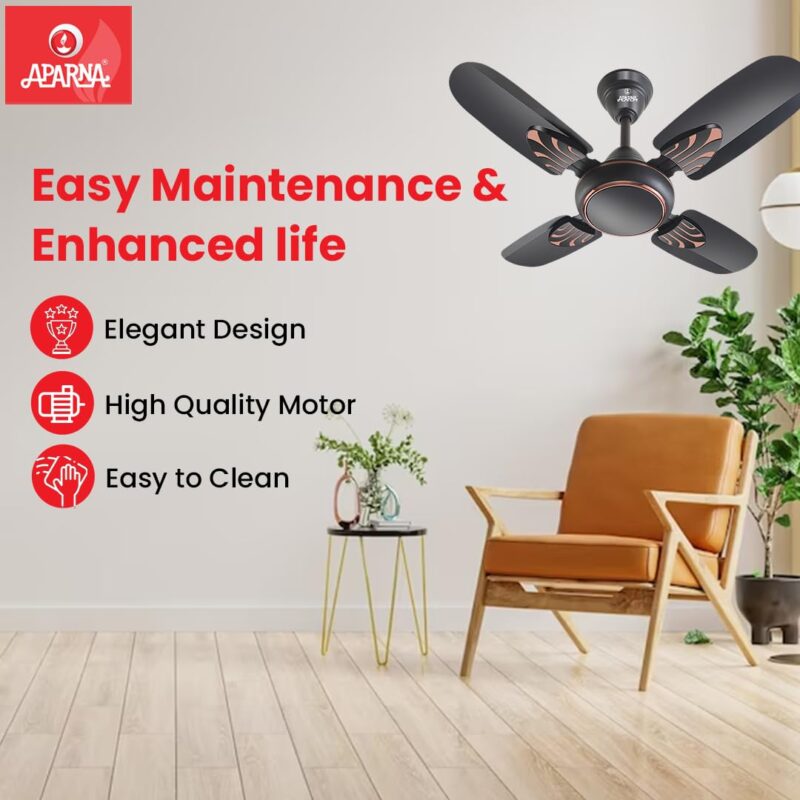Aparna Mist 600 mm (24 inch) High-Speed Ceiling Fan (Smoke Brown) - Image 5