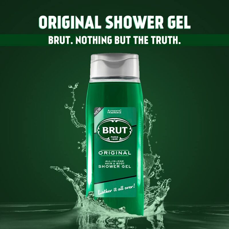2x Brut Original ALL-IN-ONE Shower gel for Hair & Body | Body Wash for Men| Authentic Fragrance 500ml each - Pack of 2 - Image 4