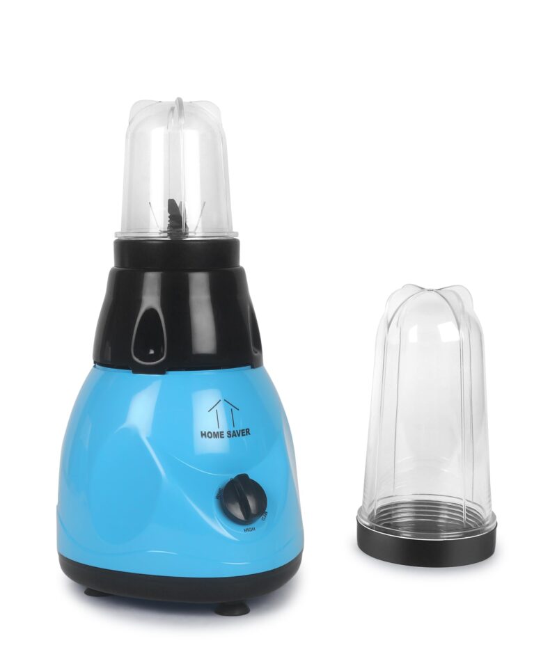 HOME SAVER 750watt HeavyDuty SmoothBlend Juicer Mixer Grinder With 2 Sharp Transparent Jar For Kitchen Grinding Mixing and Juicing | 1 Year Warranty (Blue-Black) Mixer Grinder