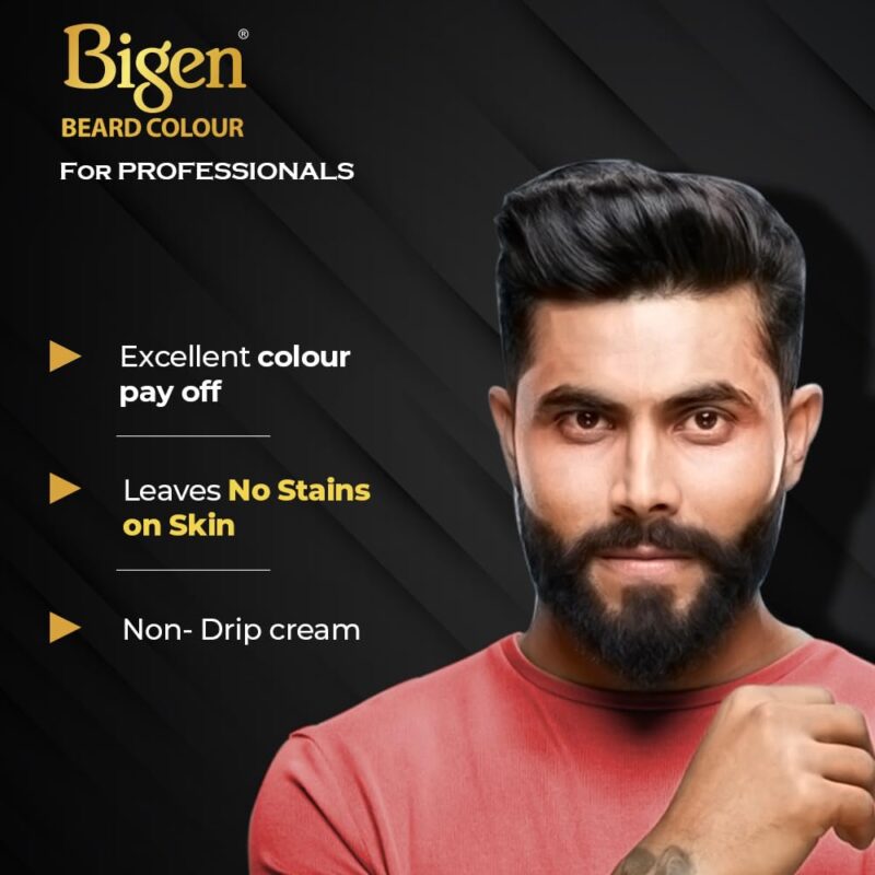 Bigen Proffesional Beard colour B101 Natural Black| Leaves no Stains, 40g+40g - Image 4