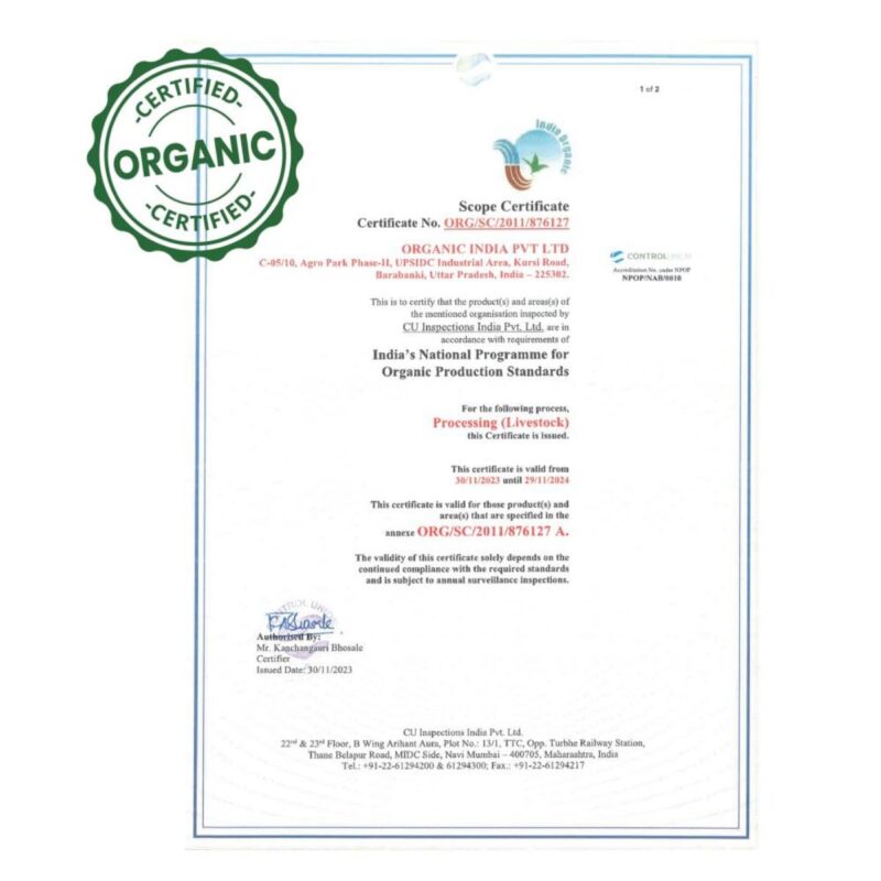 A TATA Product - Organic India Pure Cow Ghee, 500ml, Lab Tested on 600+ Parameters, Certified Organic, Glass Bottle, Sourced from Organically Fed Cows, Authentic Taste, Rich in Healthy Fat - Image 5