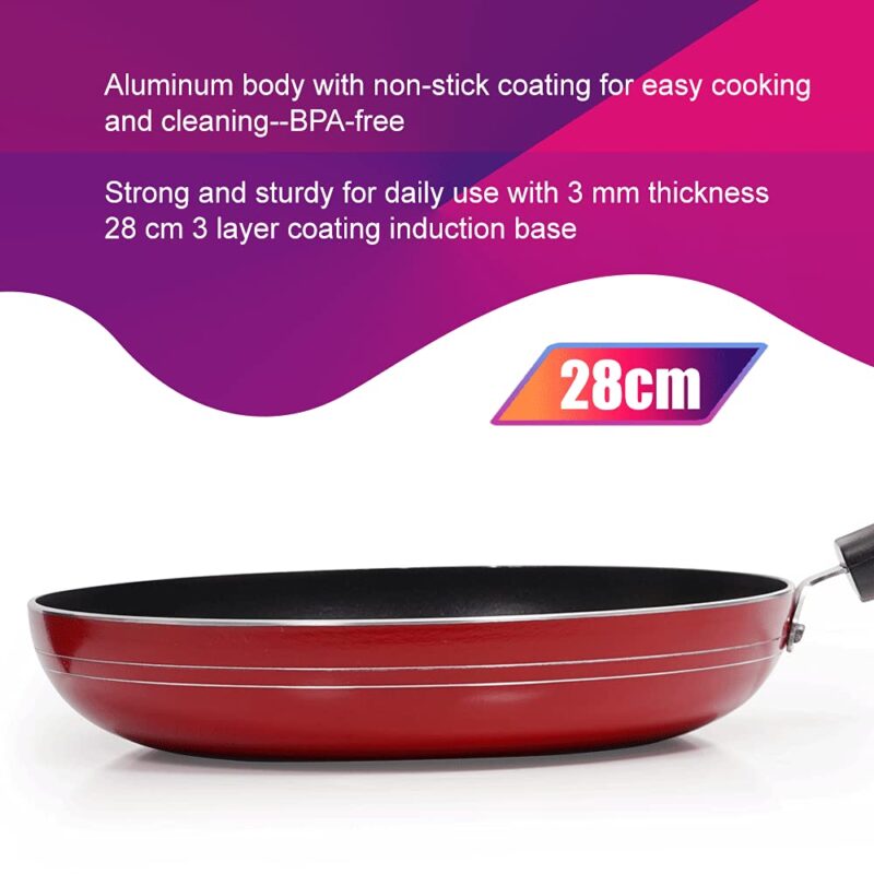 Blueberry's Nonstick Appachatty+Frying Pan 24cm Induction Base,Made in India - Image 5