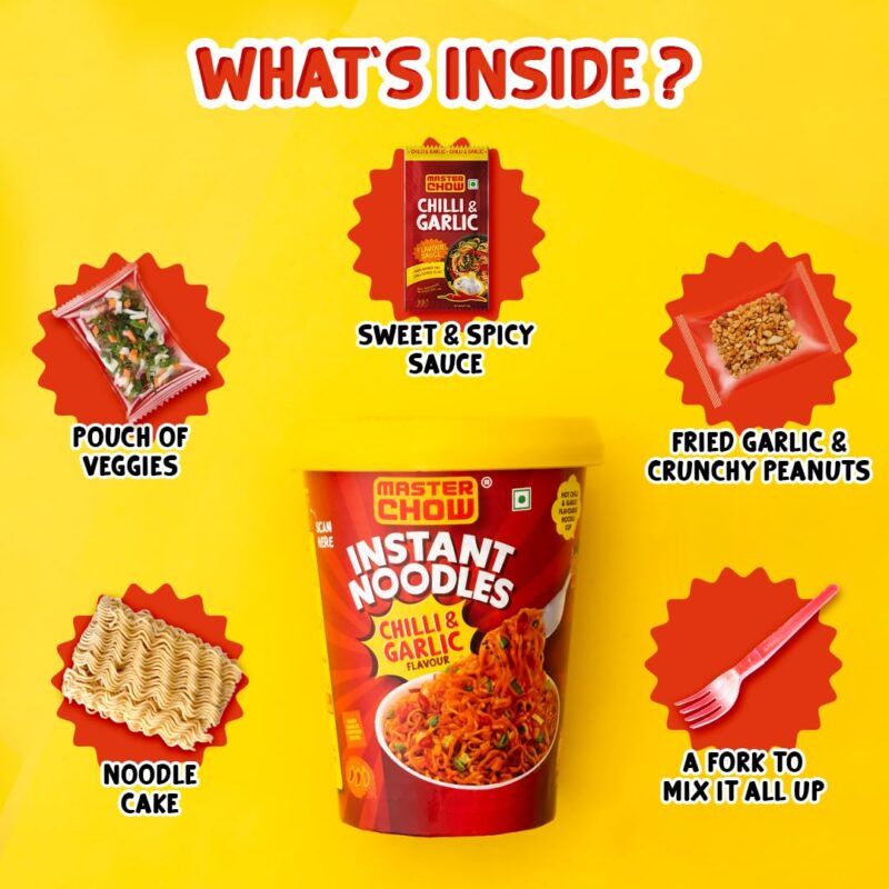 25x Masterchow Chilli Garlic Instant Cup Noodles - 100g - Pack of 25 - Image 7