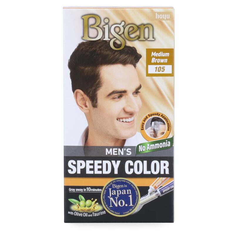 Bigen Men's Speedy Hair Color Medium Brown - 105 (Pack of 2) - Image 3