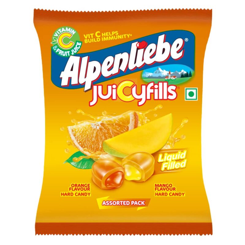 Alpenliebe Juicy Fills, Orange & Mango Flavour, 380 g, 100 pc