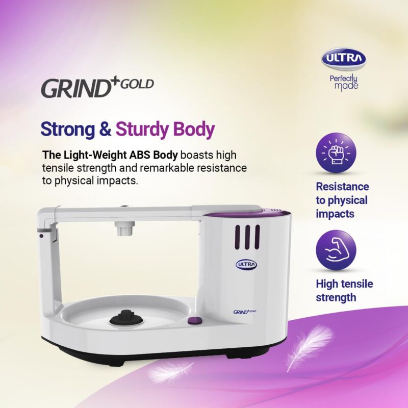 Elgi Ultra Grind+ Gold Table Top Wet Grinder, 2L (White/ Purple) - Image 6