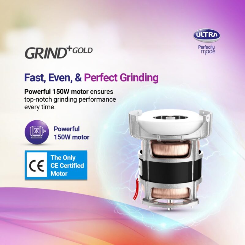 Elgi Ultra Grind+ Gold Table Top Wet Grinder, 2L (White/ Purple) - Image 3