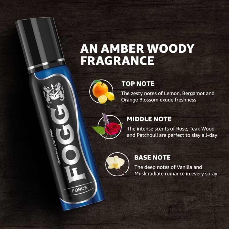 4x Fogg Force No Gas Deodorant for Men, Long-Lasting Perfume Body Spray, 150 ml each - Pack of 4 - Image 6