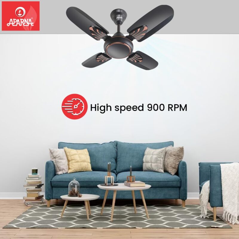 Aparna Mist 600 mm (24 inch) High-Speed Ceiling Fan (Smoke Brown) - Image 4