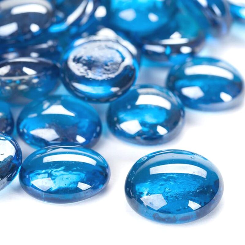 ZEINOO Blue Glass Gems Stones/Pebbles for Home & Garden Décor, Aquarium Décor, Vase Filler, Marble & Gravel Planted Substrate (Blue, 450 gm) - Image 4