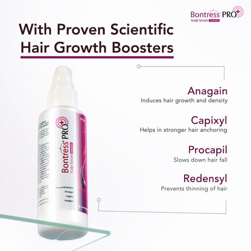 Bontress PRO+ Scalp Serum Fortified with 3% Redensyl, 3% Anagain, 4% Capixyl, 3% Procapil | Hair Serum for Hair Growth & Hair Fall 60ml - Image 9
