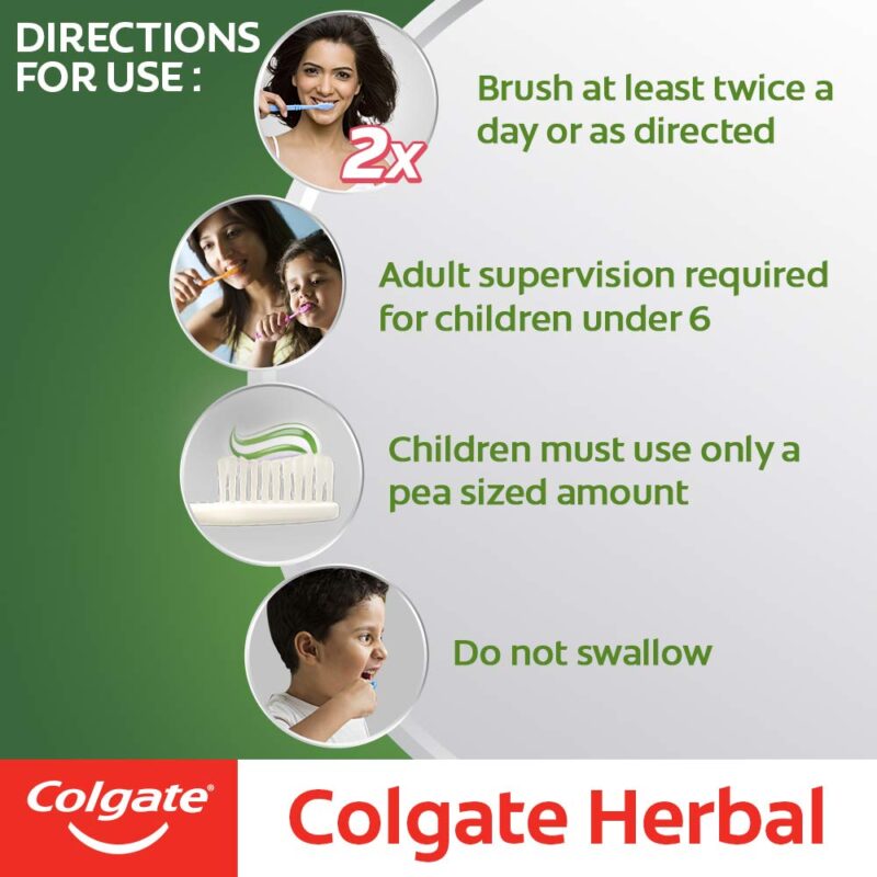 Colgate Herbal Toothpaste, 600g (200g x 3), With Goodness of Natural Ingredients for Healthy Teeth, Anticavity, strong teeth - Image 3