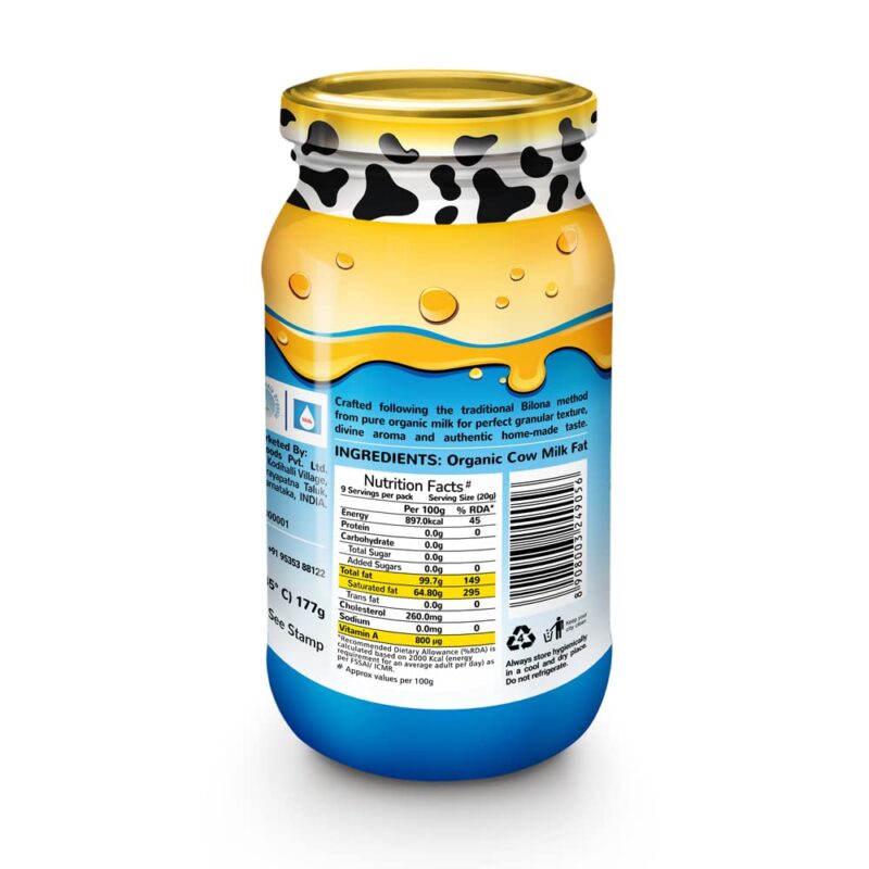 Akshayakalpa Organic Cow Ghee -195 ml – Pure organic ghee, traditionally-churned, chemical-free, granular ghee, nutritious by nature - Image 10