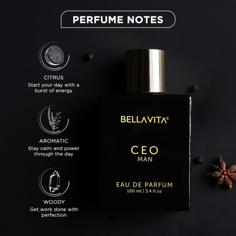 Bella Vita Luxury CEO Man Eau De Parfum Perfume with Lemon, Lavender, Tonka, Mandarin & Vetiver|Premium, Long Lasting Woody Fragrance for Men, 100 ML - Image 5