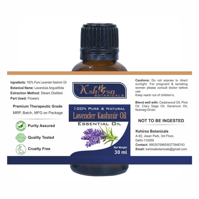 100% Pure & Natural Lavender Kashmir Oil (Lavandula Angustifolia) (30 ml) - Image 3