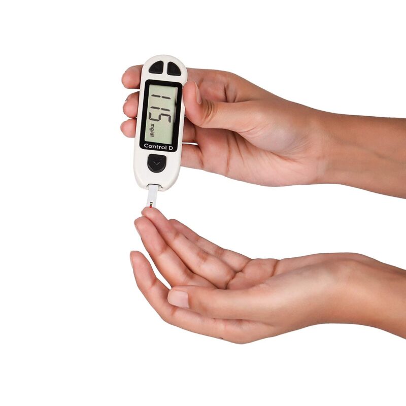 Control D Blood Glucose Sugar Testing Monitor with 10 Strips Glucometer (White) - Image 3