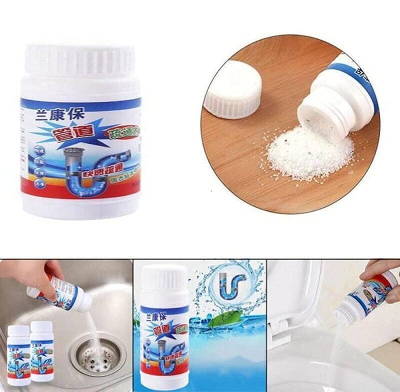 ARV Drain Cleaner Powder Removes Clogs, Blockages in Washbasin, Powerful Drain Blockage Cleaner Sink pipe Cleaner Powder Pack Of 2 - Image 3