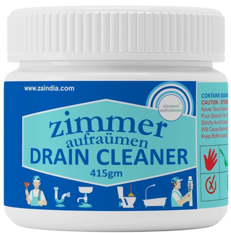 Zimmer Aufraumen 450gms Heavy Duty Drain Cleaner & Blockage Opener Powder. Opens Clogs. Dissolves Hair, Accumulated Soap Scum & Dirt. Biodegradable. Economical. - Image 7