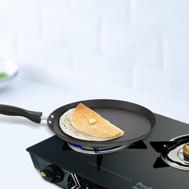 ‎Preethi Daily Collection Non Stick Tawa | 5 Star Non Stick Performance | Grey | 28 cm - Image 3