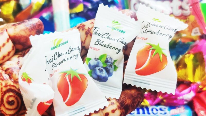3x Haoliyuan Thai Chew Candy Blueberry Flavoured Candy - 350gm each - 300pcs total - Pack of 3 - Image 4