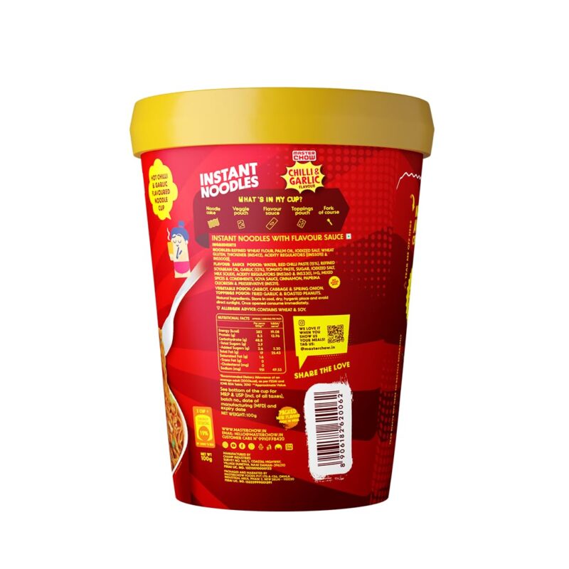 25x Masterchow Chilli Garlic Instant Cup Noodles - 100g - Pack of 25 - Image 2