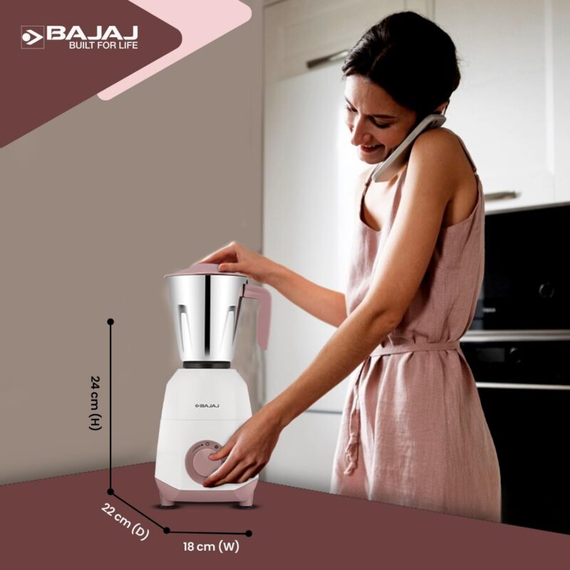 Bajaj Ninja Series Stella 750W Mixer Grinder with 4 Jar, White - Image 3