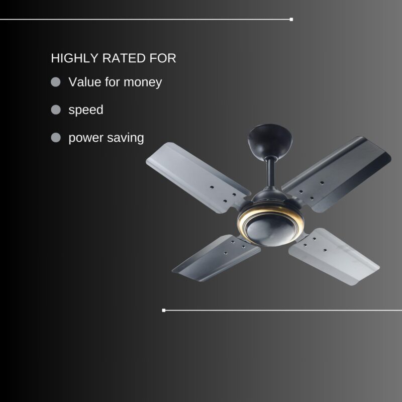 ELMONT SPEEDO 600 mm / 24 Inch High Speed 4 Blade Ceiling Fan Suitable for Balcony/Small Room Kitchen/Veranda/TOILET, brown - Image 5