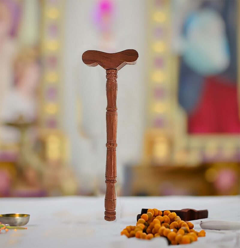 BITONA® Wooden Danda, teki T Shaped Yoga Danda, Mala jaap Hand Stand, Meditation Stick, Wooden Staff, Traditional, Indian Stick Used by Rishi Yogi(1 Stick only) - Image 7